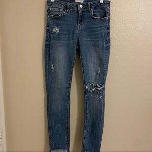 Zara Women's Skinny Jeans - Distressed Blue